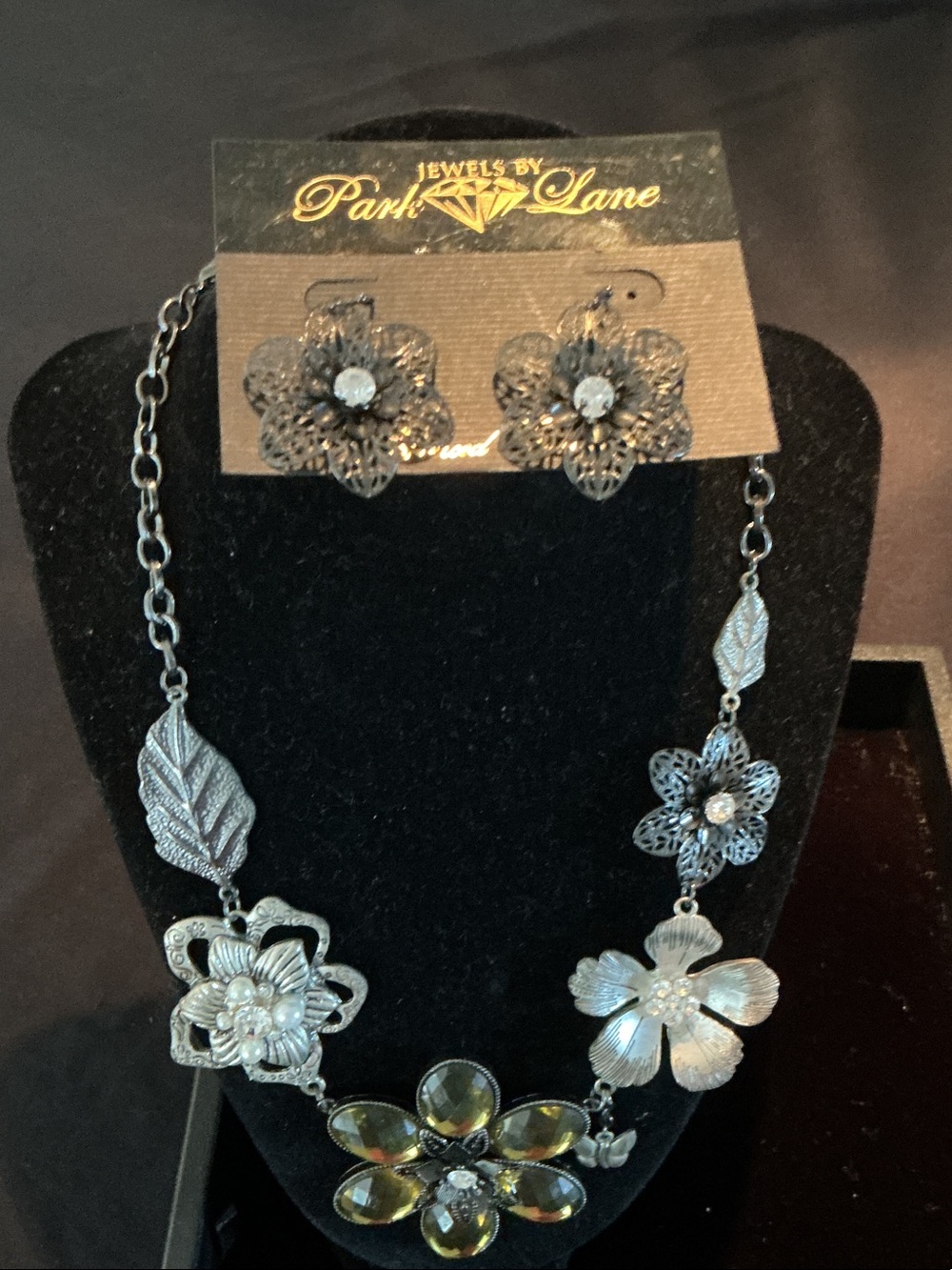 Park Lane Silver-Tone Asymmetric Floral Statement Jewelry Set